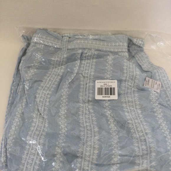 Torrid Size 1 Light Blue Geo Stripe Gauze Pants - Picture 5 of 6